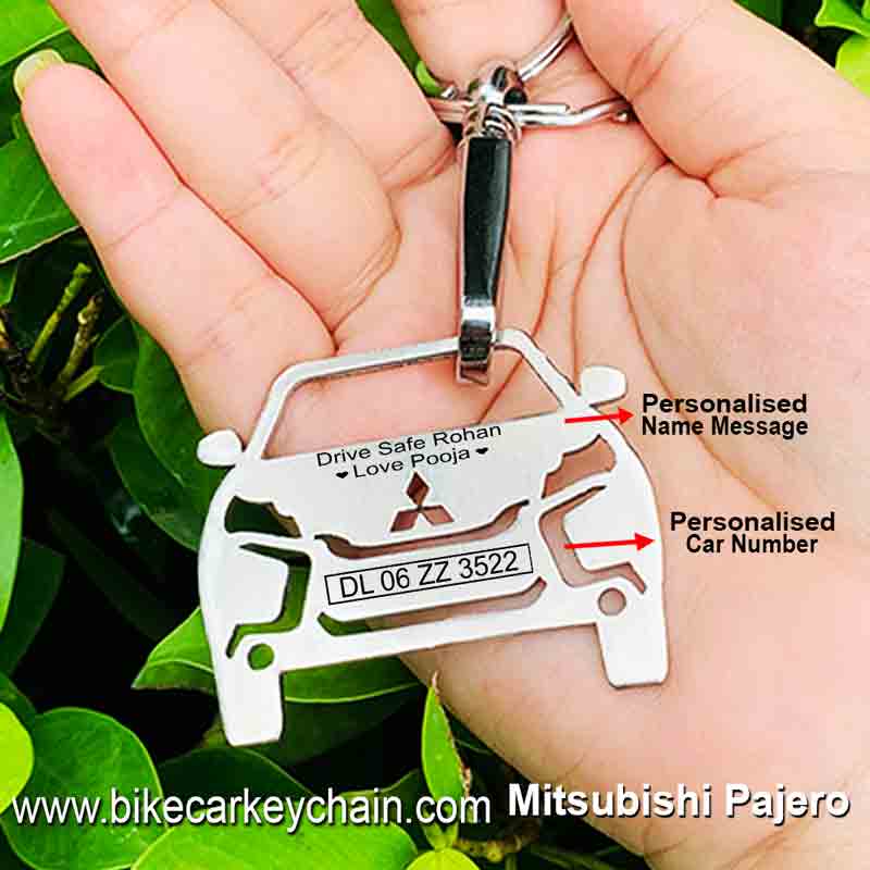 Mitsubishi Pajero Car SUV Name Number Custom Keychain