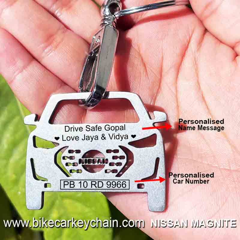Nissan-Magnite Car Name Number Custom Keychain