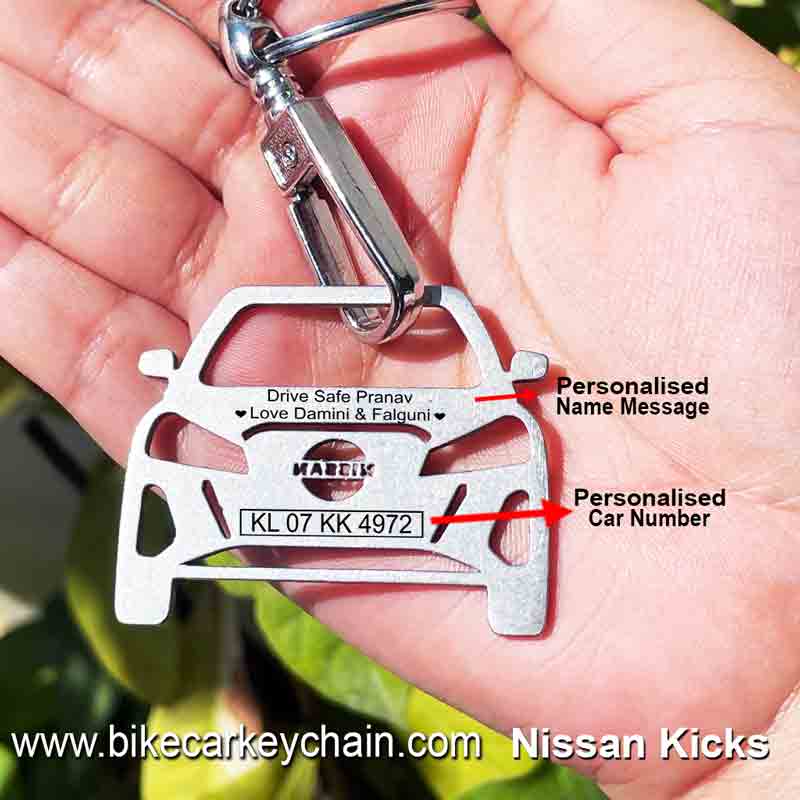 Nissan-Kicks Car Name Number Custom Keychain
