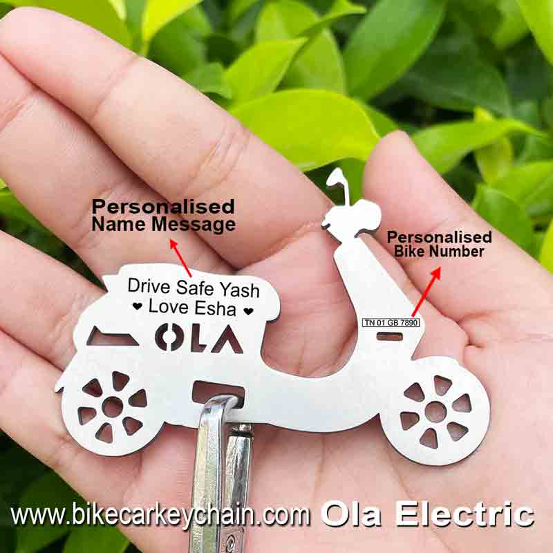 Ola Electric Bike Name Number Keychain
