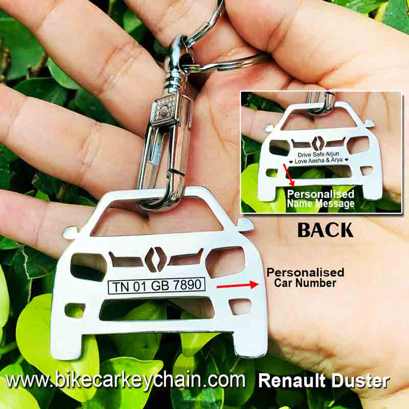 Renault Duster Car SUV Name Number Custom Keychain