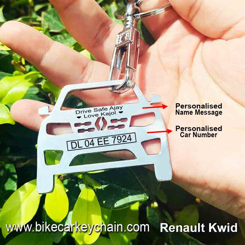 Renault Kwid Car Name Number Custom Keychain