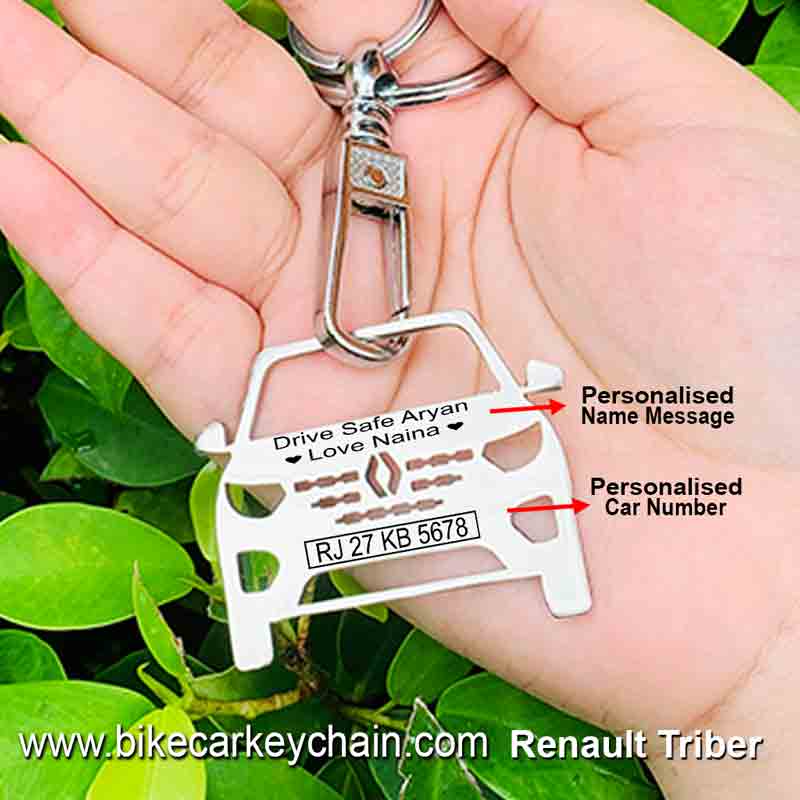 Renault Triber Car SUV Name Number Custom Keychain