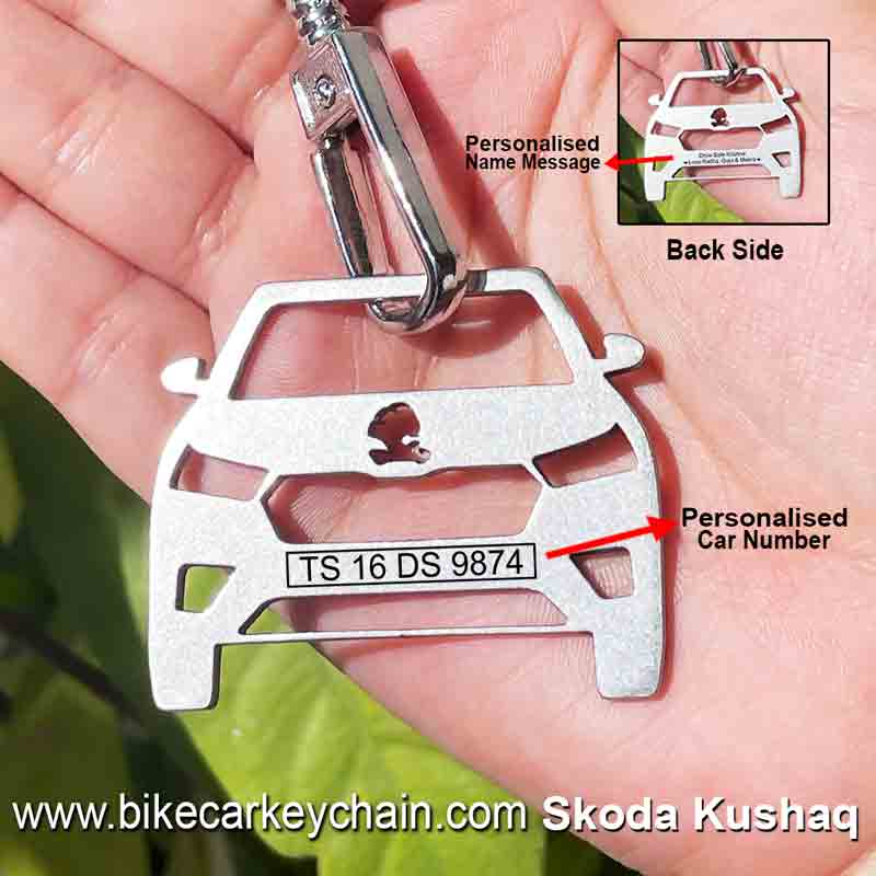 Skoda-Kushaq Car Name Number Custom Keychain