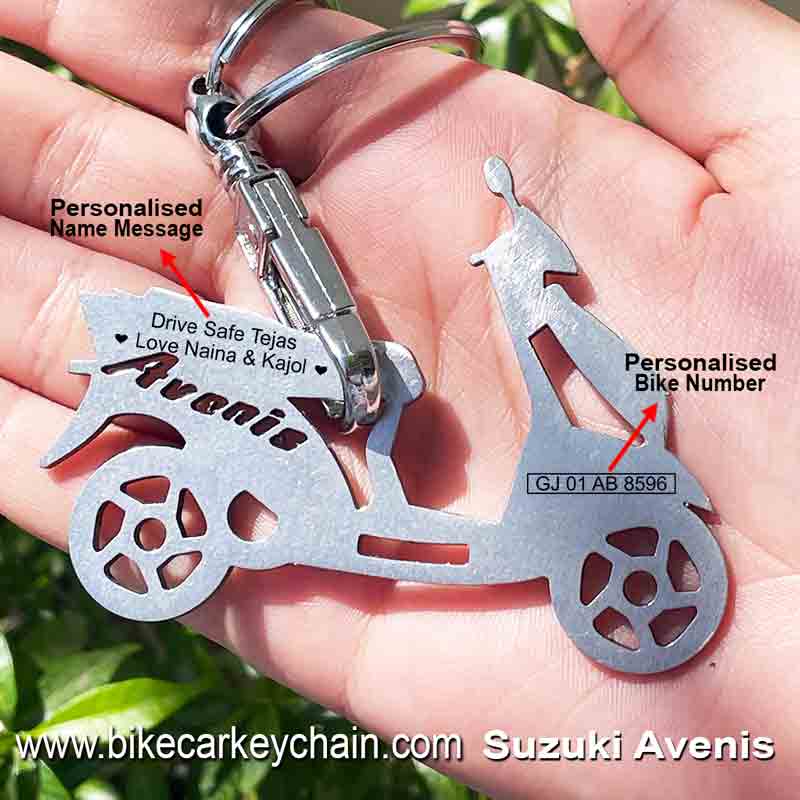 Suzuki Avenis Bike Name Number Keychain