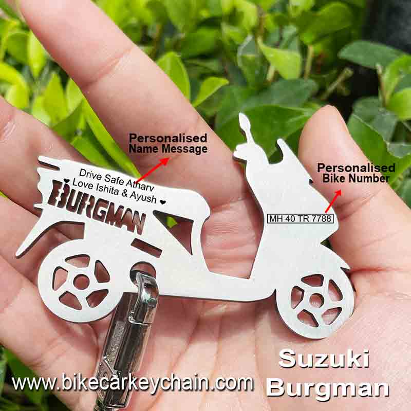 Suzuki Burgman Bike Name Number Keychain