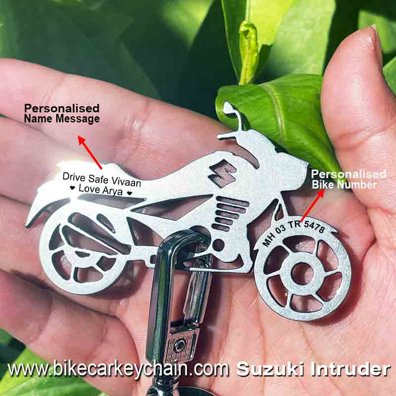 Suzuki Intruder Bike Name Number Keychain