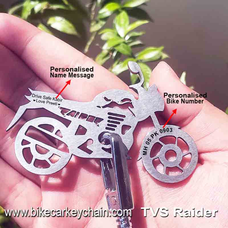 TVS-Raider Bike Name Number Keychain