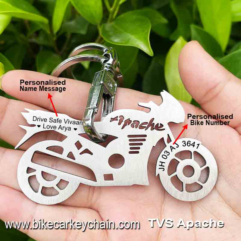 TVS Apache Bike Name Number Keychain