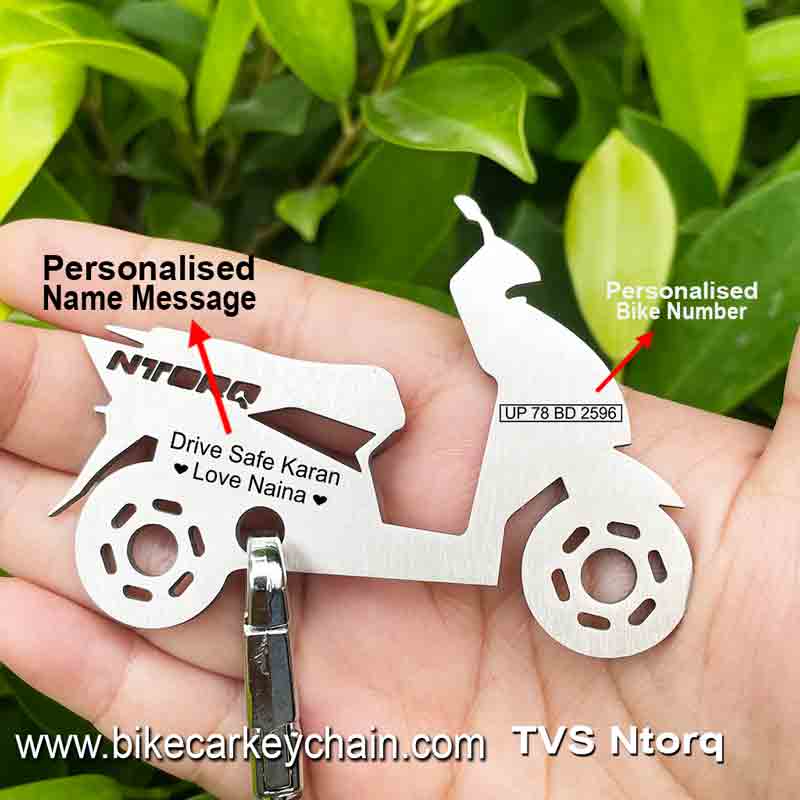 TVS Ntorq Bike Name Number Keychain