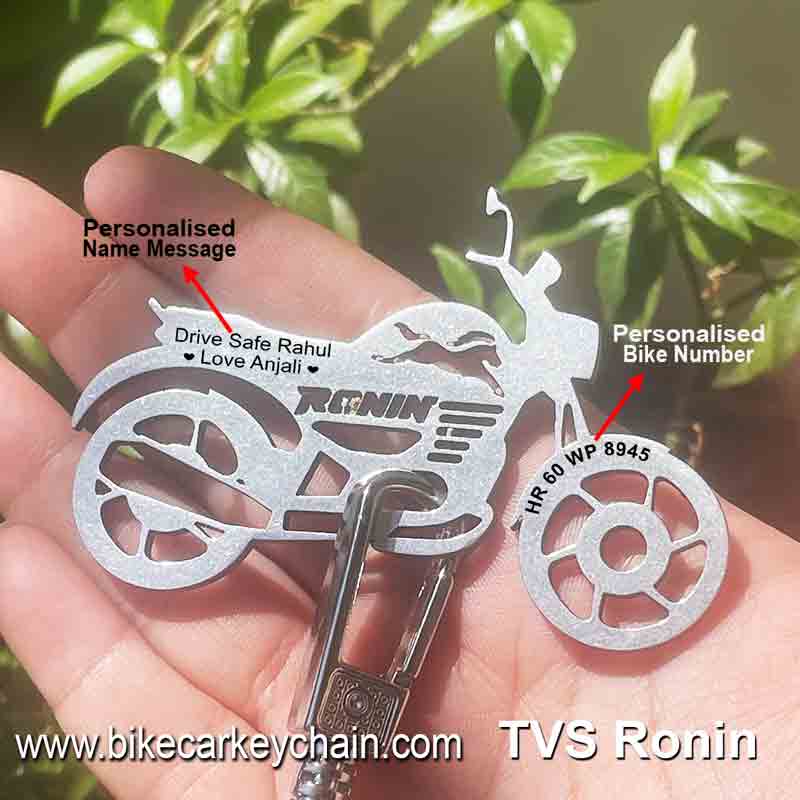 TVS Ronin Bike Name Number Keychain