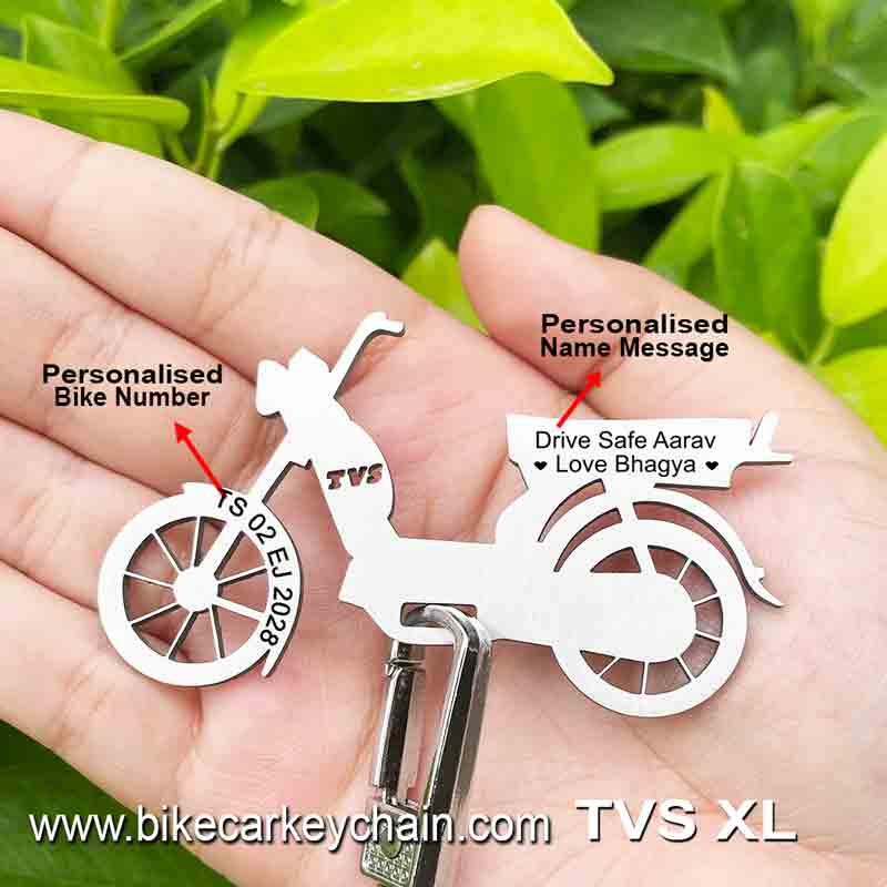 TVS XL Bike Name Number Keychain