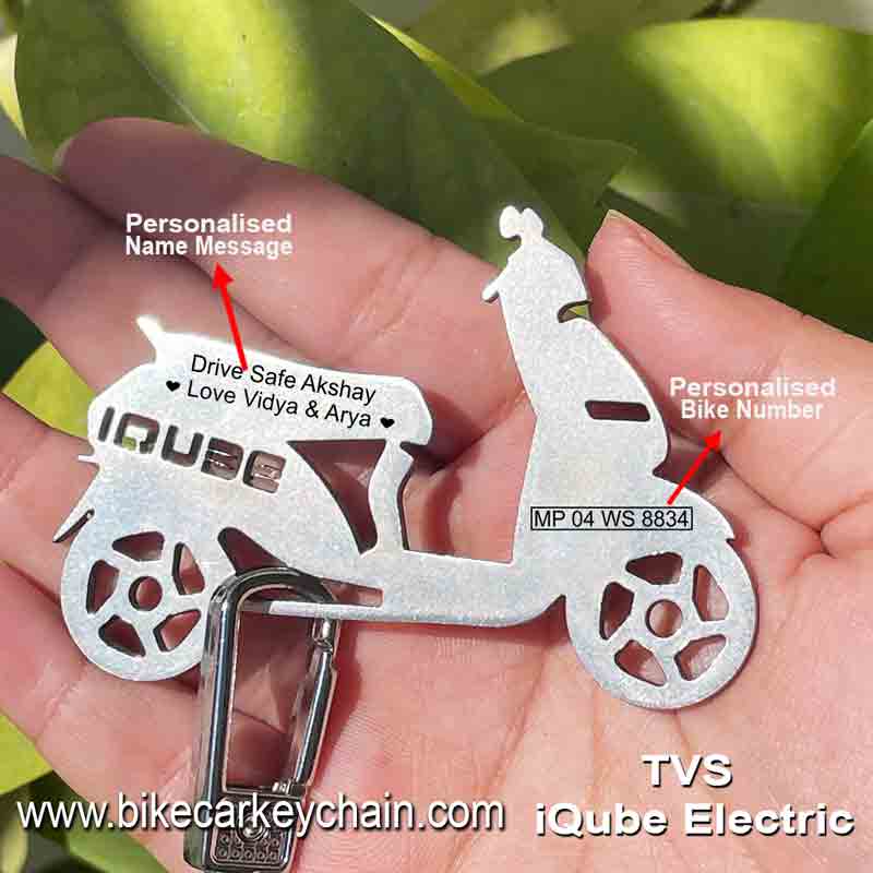 TVS IQube Bike Name Number Keychain
