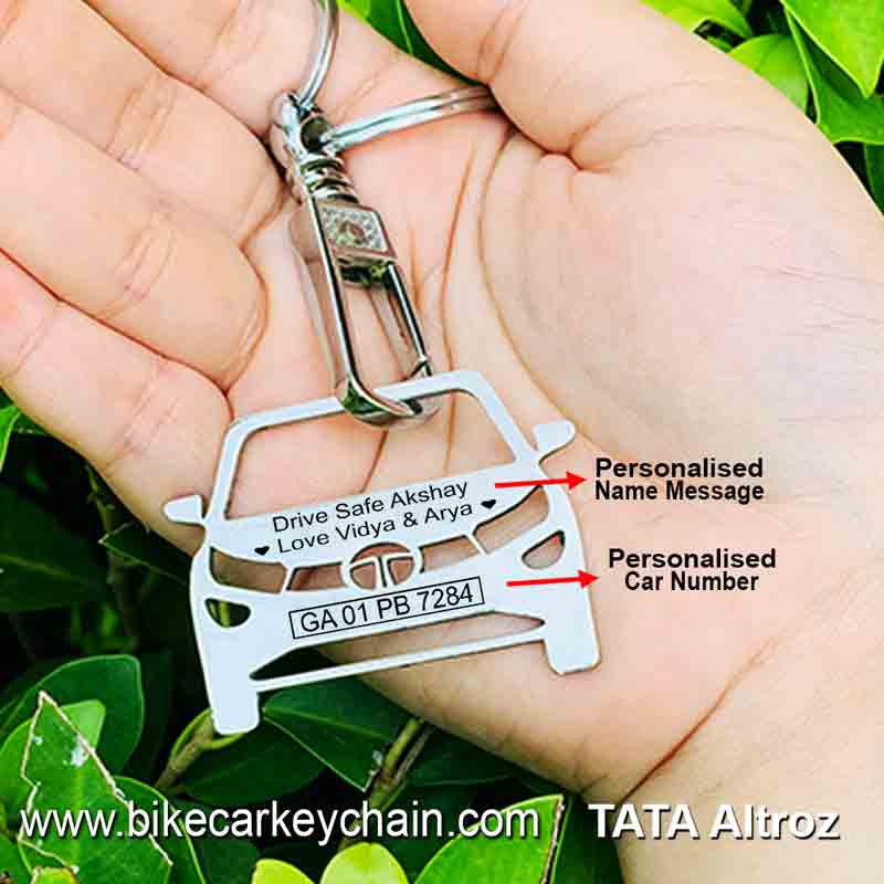 Tata Altroz Car Name Number Custom Keychain