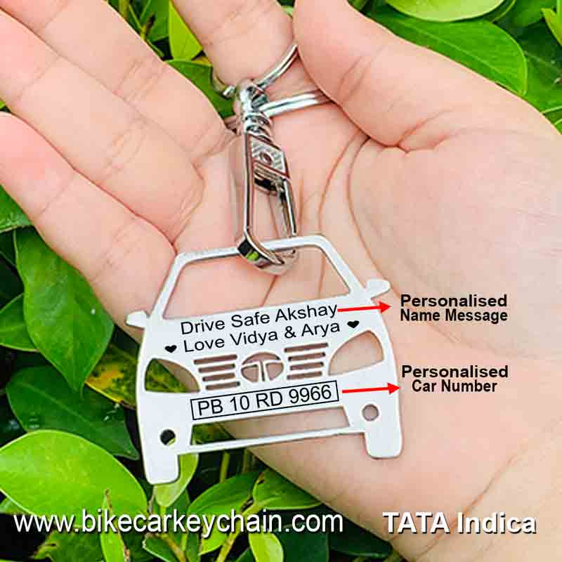 Tata Indica Car Name Number Custom Keychain