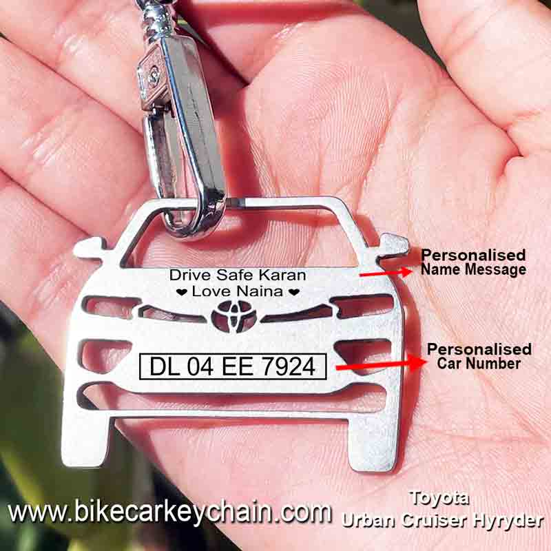 Toyota-Urban-Cruiser-Hyryder Car Name Number Custom Keychain