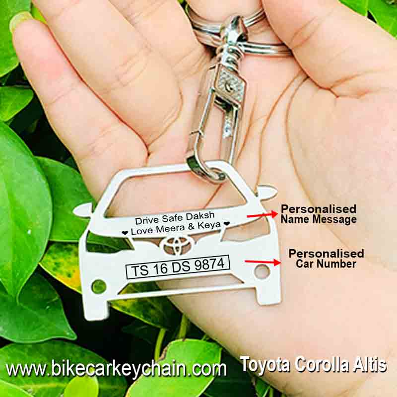 Toyota Corolla Altis Car Name Number Custom Keychain