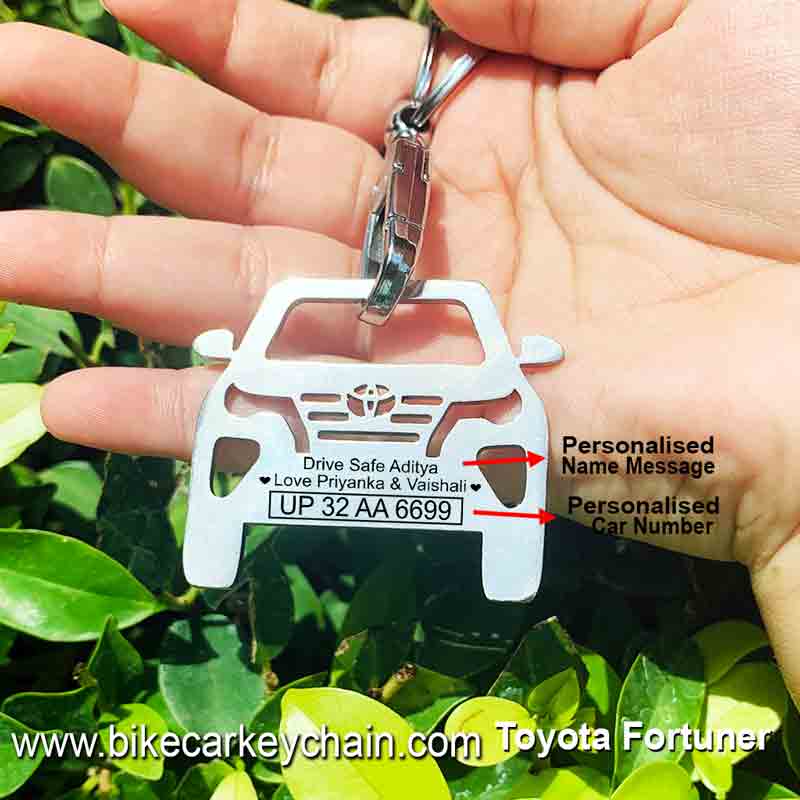 Toyota Fortuner Car SUV Name Number Custom Keychain