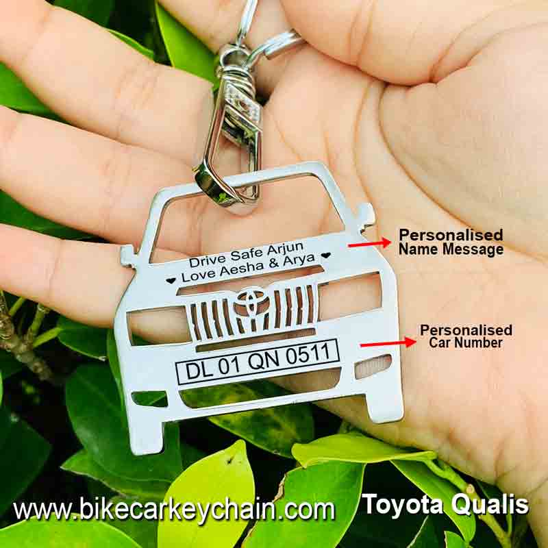 Toyota Qualis Car SUV Name Number Custom Keychain