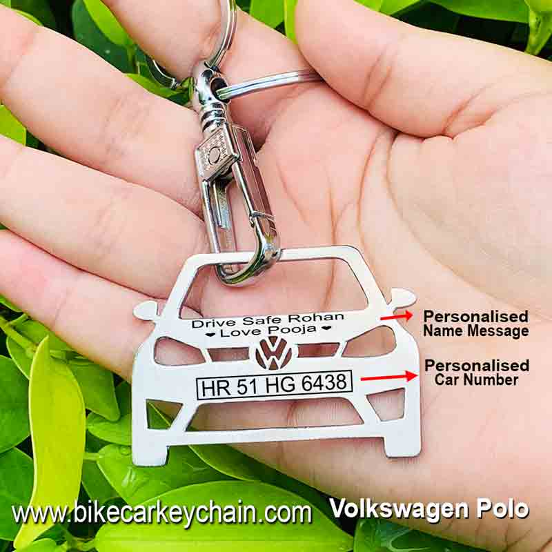 Volkswagen Polo Car Name Number Custom Keychain
