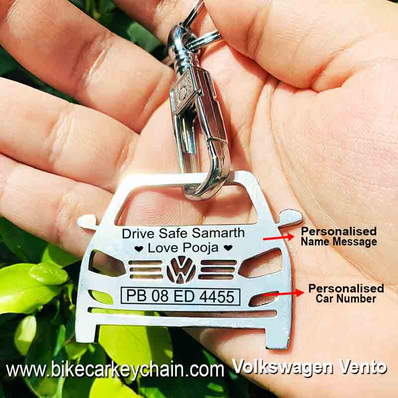 Volkswagen Vento Car Name Number Custom Keychain