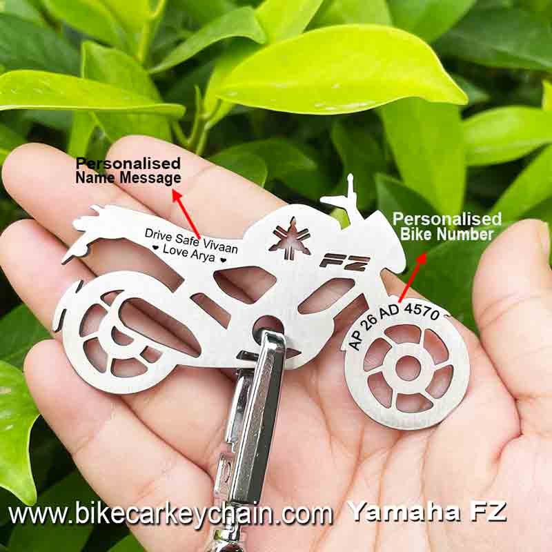 Yamaha FZ Bike Name Number Keychain