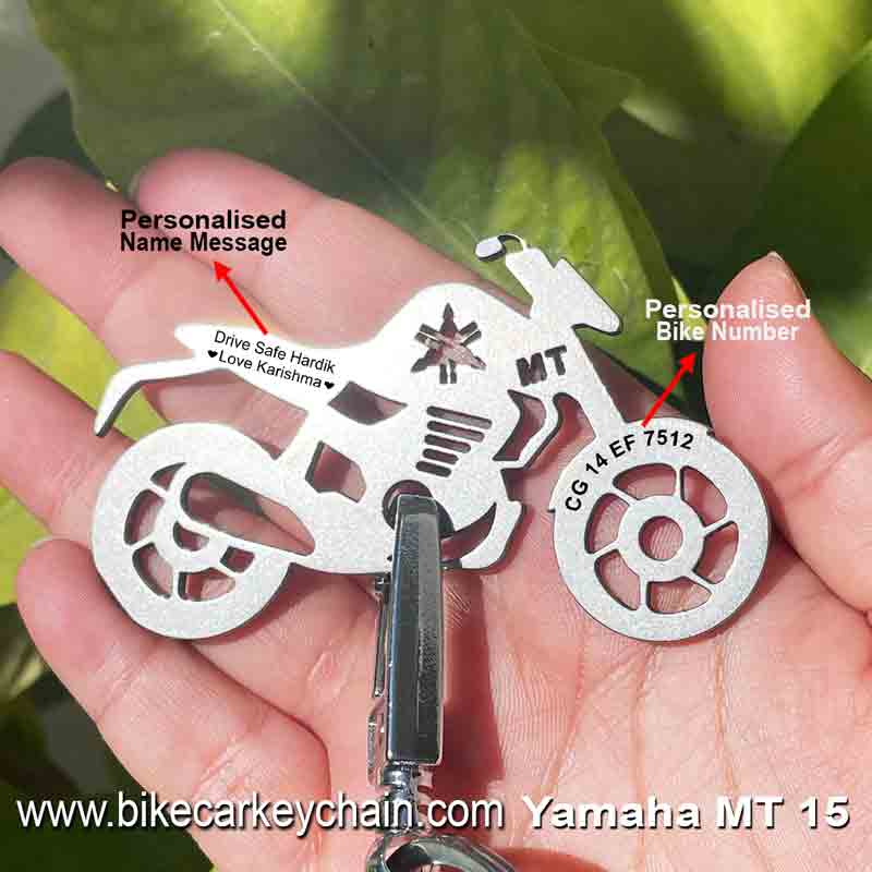 Yamaha MT15 Bike Name Number Keychain