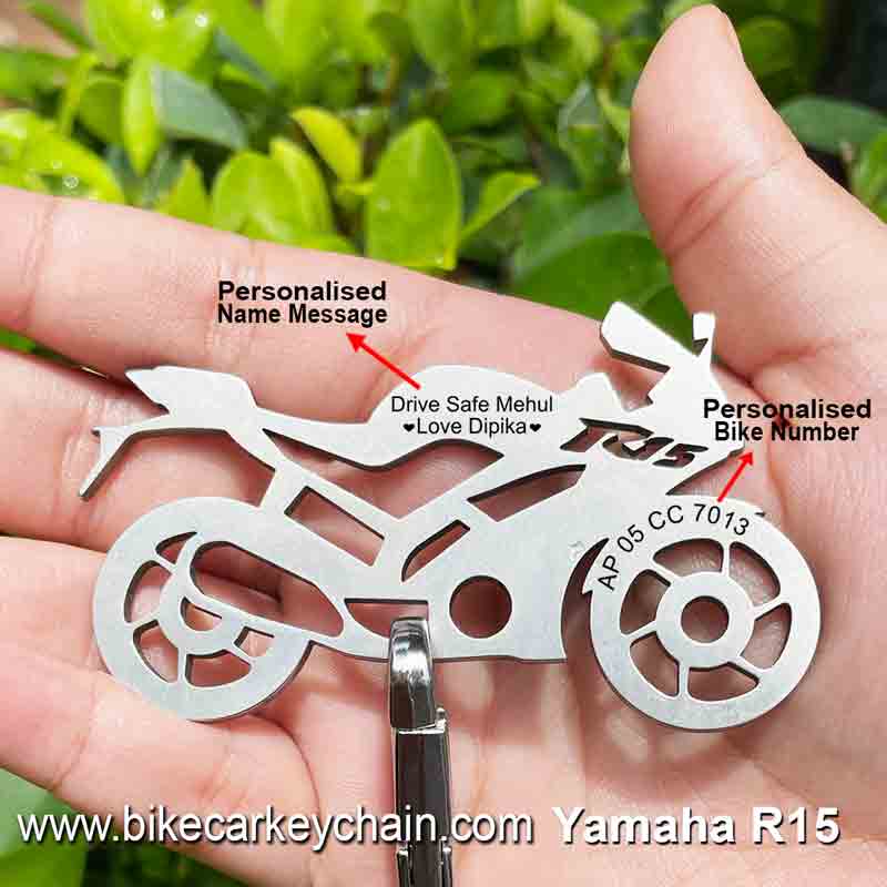 Yamaha R15 Bike Name Number Keychain
