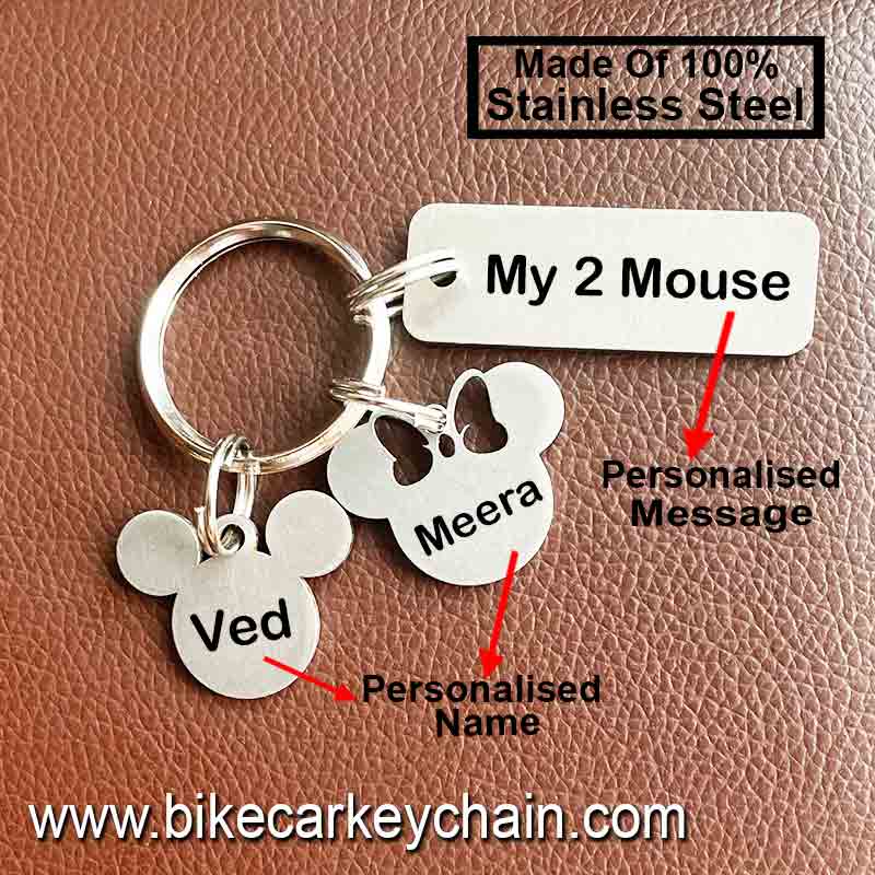 Family Mickey Mini Son Daughter Car Keychain